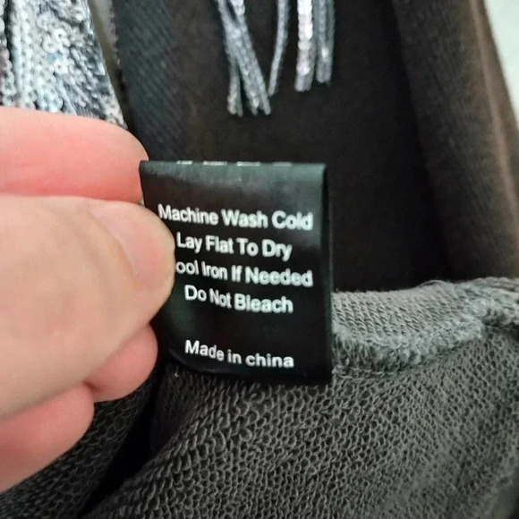 POL Western Fringe Top Blouse Sz S Shiny Sequins Preppy Rodeo Balloon Sleeve - Picture 4 of 7